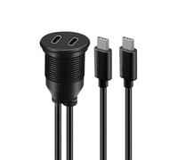 Osmond USB Type C Extension Cable 1M Male to Female Dual Port Waterproof Car Mount Flush Cable for Car Truck Boat USB3.0