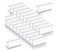 Osmond Wood Shelf Label Holders 100 Pcs Clear Plastic Price Tag 2.4 in L X 1 in H for Bookshelf Shelves, Wood Shelf Sign