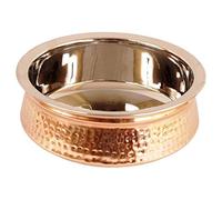 OSNICA 1 Piece Indian Food Serving Bowls for Cereal, Soup, Cooked Food Party Serve Ware, Serving Dishes Copper, Steel Handi (Size 18 cm (700 ML))