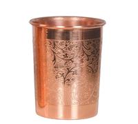 OSNICA 2 Pieces Handmade Copper Glass Cup for Water India Copper Tumbler Better Then Glasses, Safer Than Plastic Capacity 350 Ml (Design 03)