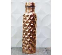 OSNICA Joint Free Traveller's Copper Water Bottle Leak Proof -Ayurveda Copper Vessel Stylish Bottle for Sports, Fitness, Yoga, Natural Health Benefits 900 ML (Design 05)