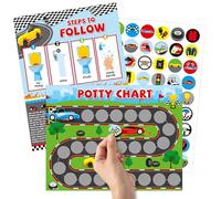 OSNIE Race Car Potty Training Chart for Toddlers Boys, Racing Potty Reward with Stickers Positive Behavior Toilet Training Step Instruction Poster Develop Kids Toileting Habit for School or Family Use