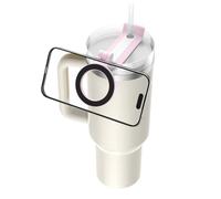Osnil Magnetic Phone Holder for Stanley Quencher 40oz H2.0, Strong Magnetic Sturdy Stand with Adjustable Angle Compatible for iPhone/Android for Gym Outdoor Sports Study Camp (Pink)
