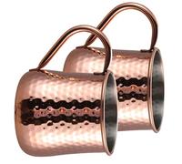 OSNIYAW 2 Elegant Copper Cups with Exterior and Comfortable Grip for Hosting Visitors Trendy Moscow Ass Gift