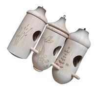 OSNIYAW 3 x traditional wooden hummingbird nests with sturdy ropes for easy installation in any bird house made of natural wood garden