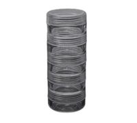 OSNIYAW 5 Layer Cylinder Shape Stackable Plastic Round Clear Bead Containers Storage Box with Lid for Make Up, Nails, Jewellery Boxes Bulk, B diameter 4cm, As described