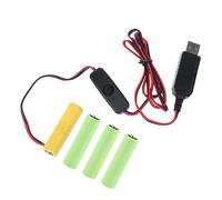 OSNIYAW 6V LR6 AA Battery Cable with Switch Replaces 4 Pieces 1.5V Batteries for LED Light, Electronic USB Power Supply, Cable Extension