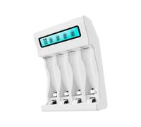 OSNIYAW Advanced Chargers with 4 Slots for 2A, 3A and 1.5V Rechargeable Batteries with LCD Display, Overcharge Protection, Professional Charging Adapter