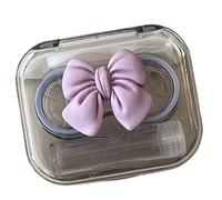 OSNIYAW Bowknot Design Lenses Case with Suction Cup Wearing Tool Tweezers and Solution Bottle for Travel Storage Contacts Lens Wearing Tool