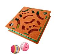 OSNIYAW Cats Puzzle Toy Felted Box with 2 Bells Ball for Mental Challenge and Physical Fun Perfect for House Pet Digging Toy