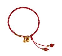 OSNIYAW Cord with Lucky Knot Pendant and Adjustable Closure | Adjustable Closure Designs Featuring Red Agate Bead and Delicate Bells Charm for Cultural Styles and Daily Wear
