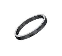 OSNIYAW Elastic Hematite Bead Bracelet, Square Pattern, Natural Black Stone Bracelet, Comfortable Unisex Wear and Everyday Accessories, Hematite Bracelets, Bracelets with Creative Designs