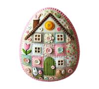 OSNIYAW Fabric Eggs Shape Cottage Making Supplies Sewing Patchwork Felt Cloth House Craft Set for Adult Beginner Craft Sewing Supplies
