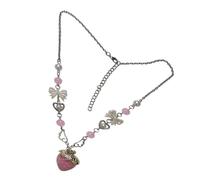 OSNIYAW Fashionable Acrylic Necklace with Strawberry Pendant, Adjustable Length Necklace, Accessory for Daily Use Get to Know the Chain Necklace