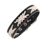 OSNIYAW Handmade Leather Bracelet for Men with Adjustable Wax Rope and Alloy Components Punk Styles Unisex Bracelet Handmade Leather