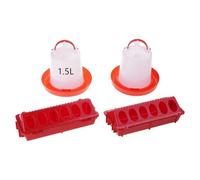 OSNIYAW Leak-proof Chicken Feeder with 4 Feeder Containers, 2 Automatic Drinkers for Quail Pigeons, Backyard Hutches, Feeder and Drinker for Chicks