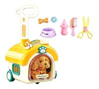 OSNIYAW Lovely Electric Plush Dog & Animal Inside Easy Carry Pull Along House Imaginative Playhouse Suitable for Kids Entertainment Plush Animal Toy Set