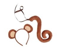 OSNIYAW Monkey Costume Set, Monkey Ears, Tail, Plush Toy, Costume Set, Accessories for Halloween, Cosplay Accessories, Wolf/Rabbit/Foxes/Cat/Wolf, Ears and Tail Set for and Cosplay, Furry