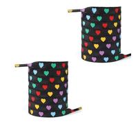 OSNIYAW Prints Shoe Lace 100cm Long Shoelaces Flat Polyester Shoe Laces Replacement for Sneakers Runners Canvas Boot Heart Print Shoelaces for Sneakers
