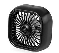 OSNIYAW Rotating Car Powerful Cooling Air Fan, Strong Airflow, 3 Speeds, Cool Colourful LED Lights, USB Power Supply, Air Circulation Fan