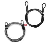 OSNIYAW Stainless Steel Cable, Double Loop Braided Steel Flexible U-Lock, Padlock Wire Rope with Cycling Accessories for Men Road Bike for Bike for Women Kids Kit Bottle Seats