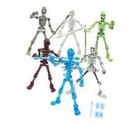 OSNIYAW Titans Dummies 13 Multi Jointed Movable Small Figures 6 Pack T 13 Skeleton Action Figure Set with Scepters Hand Types Desktop Decorations