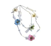 OSNIYAW Tone Pearls and Beaded Flower Necklace Elegant Accessory Fashionable Statement Jewelry for Any Occasion Fashion Stone Bead Flower Necklace