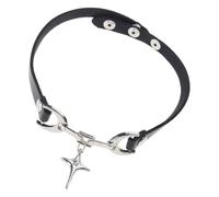 OSNIYAW Trendy PU Leather Choker Necklace with Gothic Crosses, Charm Evening Party Accessory, Cross Pendant, Collar, Einheitsgröße, As described, As described