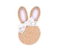 OSNIYAW Unique Easter Themed Coasters Woven Rope Non Woven Fabric Rabbit Shape Drink Coaster Gift for Housewarming or Party Woven Rope Placemat