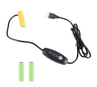 OSNIYAW Virtual AA Battery Adapter, USB Power Supply Cable, Replaces 1 to 3 Pieces 1.5V LR6 AA Batteries for LED Light, Fan, Toy, Battery Elimination Line