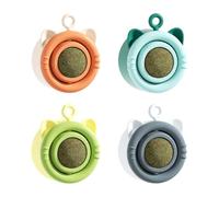 OSNIYAW Wall Hanging Reversible Chew Ball Cat Toy with Mint Ball for More Play Appetite and Dental Health Interactive Reversible Wall Mount
