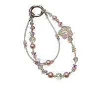 OSNIYAW Women's bracelet, mobile phone lanyard cord, trendsetting pearl pendant for trendy youth fashion enthusiasts who wear everyday life, stylish jewellery key ring