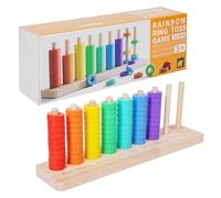 OSNIYAW Wooden Rainbow Rings Sorting Stacking Toy Educational Activity for Kids Color Recognition Fine Motor Skill Training Wooden Stacking Counting Fine Motor Skill Toy