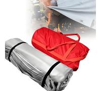 Osnzyc Car Fire Blanket, Emergency Fireproof Blanket - Fiberglass+Double-Sided Silicone Coated, Heat Resistant 1100°C,Reusable for Electric and Fuel Vehicles Accidents and Charging Stations 6×6M