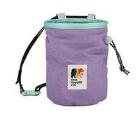 Oso Supply Co - Cascadia Waxed Canvas Chalk Bag - Zipper Pocket & Mesh Pouch for Bouldering, Rock Climbing, Gym, Weightlifting - Water-Resistant, Adjustable Belt, Wide Opening (Lavender/Teal)