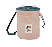 Oso Supply Co - Cascadia Waxed Canvas Chalk Bag - Zipper Pocket & Mesh Pouch for Bouldering, Rock Climbing, Gym, Weightlifting - Water-Resistant, Adjustable Belt, Wide Opening (Pink/Cobalt Blue)