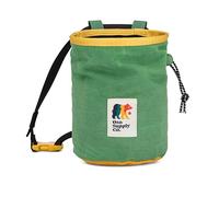 Oso Supply Co - Cascadia Waxed Canvas Chalk Bag - Zipper Pocket & Mesh Pouch for Bouldering, Rock Climbing, Gym, Weightlifting - Water-Resistant, Adjustable Belt, Wide Opening (Evergreen/Orange)