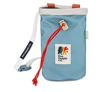 Oso Supply Co - Chalk Bag for Rock Climbing, Bouldering Chalk Bag Bucket with Quick-Clip Belt, Zippered Pockets and Pouch - Perfect Indoor/Outdoor Rock Climbing Gear Equipment (Mineral Blue/Red)