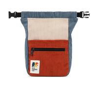 Oso Supply Co - Retro Corduroy Bouldering Bucket, Large Size Freestanding Chalk Bag for Rock Climbing, Magnetic Roll Down Closure, Dual Brush Loops, Zippered Pockets and Pouch (Blue, Clay and Cream)