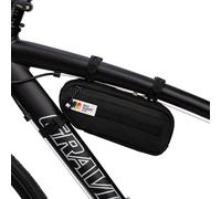 Oso Supply Co Waxed Canvas Frame Bag - Waterproof Zippers, Dual Storage Compartments, Adjustable Straps - Fits All Frame Sizes, Perfect for Cycling, Commuting, and Adventure Rides (Black)