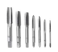 OSOF 7Pcs Bearing Steel Metric Screw Thread Tap M3-M12 Plug Tap Set(Wrench is not Include)