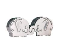OSOLADY 1 Pair Elephant Shape My First Tooth and Curl Keepsake Box Made of Zinc Alloy with Smooth Surface for Long-Term Storage, Gift for Boys in Nursery