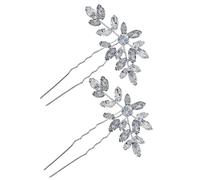 OSOLADY 1 Pair U Shape Rhinestone Hair Forks Lightweight Bride Hairpins for Elegant Buns Updos Decorative Hair Accessories for Weddings Special Occasions
