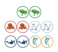 OSOLADY 10 Packs Potty Training Stickers for Boys: Reusable Potty Train Stickers - Change Colour Cartoon Animal Pee Target Decals for Children Toilet Training