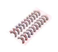 OSOLADY 10 Pairs Colorful Curl False Eyelashes Set Natural Look Thick and Dense Faux Eyelashes for Women and Girls Suitable for Daily Wear and Special Occasions