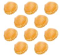 OSOLADY 10 Pcs Pearlescent Shell Shape Candy Box Pp Reusable Wedding Favor Box Golden Easy to Open for Wedding and Birthday Parties
