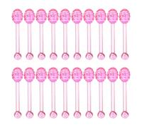 OSOLADY 100pcs Lip Mask Applicator: Plastic Lip Gloss/Balm Spoon, Facial/Eye Cream Spatula Scoop Stick Wand, Compact Applicator for Makeup Or On-the-Go, Pink