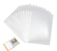 OSOLADY 100pcs Sheet Protectors A4 30 Hole Plastic Loose Leaf Binder Pockets Organised Presenting Environmentally Friendly Plastic for School and Work