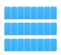 OSOLADY 100pcs Tags with Wire: Waterproof Blank PVC Labels for Travel, Inventory, Airport, Packing, Shelf - Writeable Labels with Metal Eyelet 4.7'' X 2.3'' Blue
