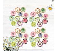 OSOLADY 100pcs Wooden Handmade Buttons for Clothes and Hats with Smooth Surface, Flower Shaped DIY Craft Buttons Suitable for Sewing, Knitting, and Handmade Projects
